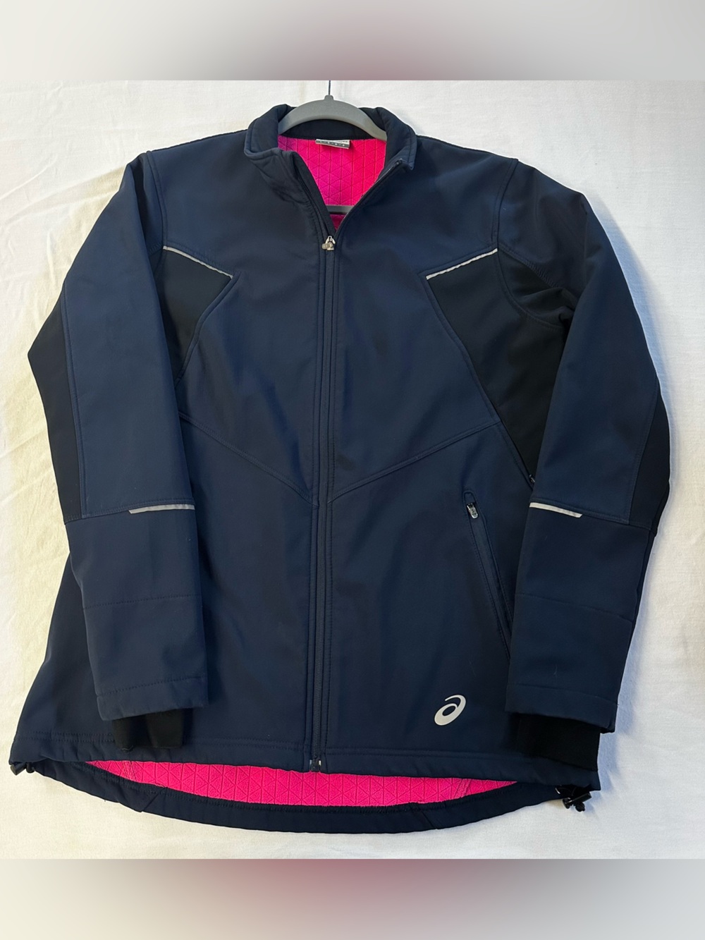 ASICS Women's Navy Softshell Jacket with Pink Lining Size L